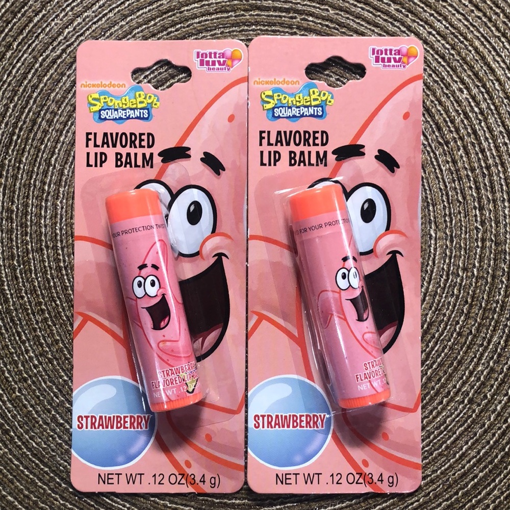 2 Pkgs Spongebob Lip Balm Patrick Strawberry